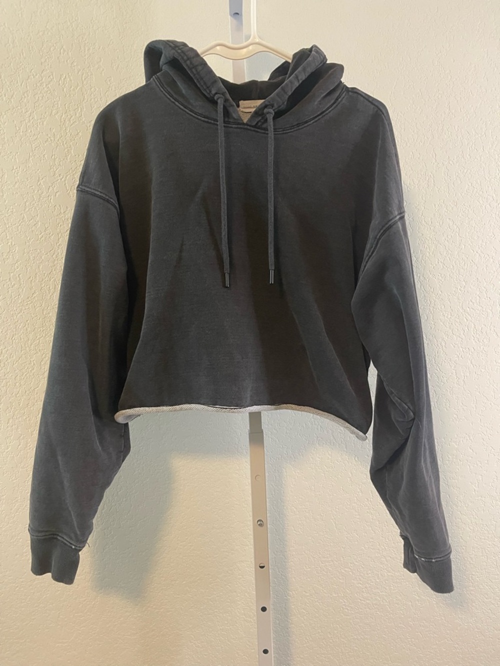 Good American Washed Black Cropped Hoodie - Women's Casual - Size Small